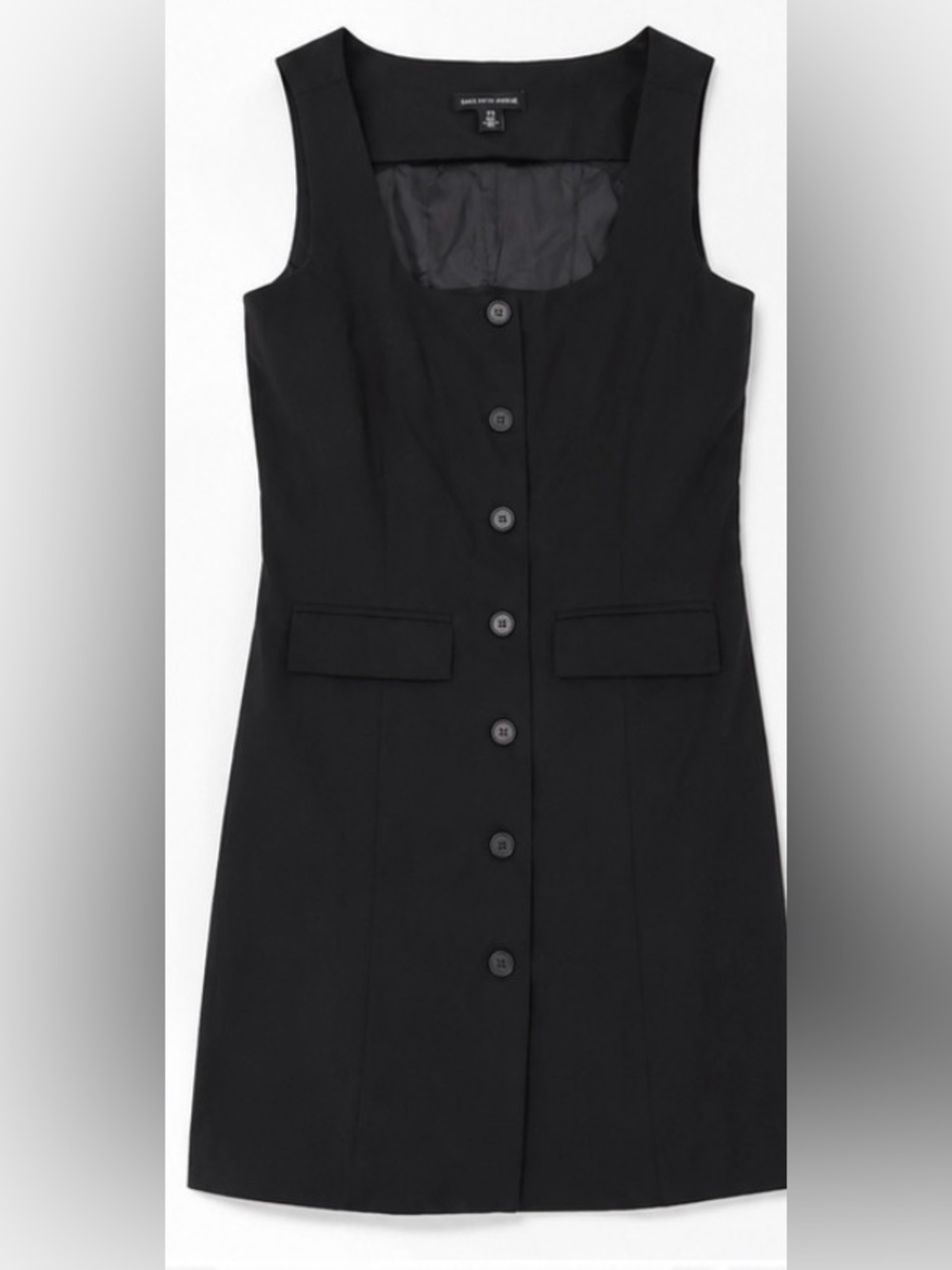 Saks Fifth Avenue Black Button-Front Mini Dress